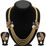 Индийское ожерелье и серьги «Павлин»