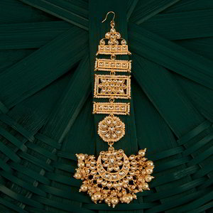 Цвета меди, коричневое и золотое медное индийское украшение на голову (манг-тика) с искусственными камнями