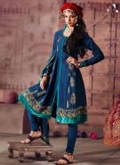 Платье / халат цвета Чёрного моря с длинными рукавами + летние брюки и накидка