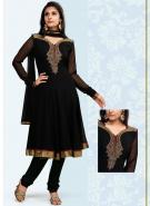 Чёрное платье / туника из креп-жоржета с длинными прозрачными рукавами из шифона + летние брюки и накидка