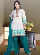 Белое платье / туника из хлопка с рукавами три четверти + летние брюки и накидка