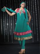 Сине-зелёное платье / сарафан из шёлка и шифона + летние брюки и накидка