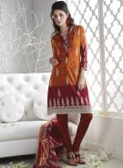 Ванильное платье / туника из жаккардовой ткани, с рукавами три четверти + летние брюки цвета жжёной умбры и накидка