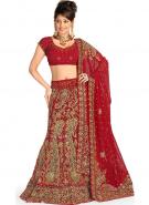 Индийский женский свадебный наряд цвета кардинал — лехенга (ленга) чоли