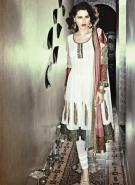 Белое платье / туника из креп-жоржета с рукавами три четверти + летние брюки и накидка