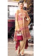 Персиковое платье / туника с длинными рукавами + летние брюки и накидка