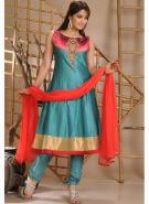 Сизое длинное платье / туника из шёлка, без рукавов + летние брюки и накидка