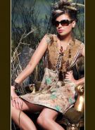 Летний сарафан из хлопка (ситца) с бирюзовыми цветами