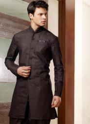 Национальный индийский свадебный мужской костюм из парчи цвета бистр