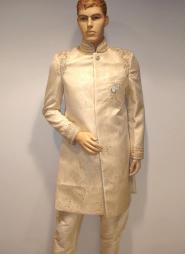 Пшеничный национальный индийский свадебный мужской костюм из шёлка