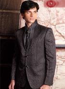 Модный коричневый мужской костюм-двойка + рубашка + галстук с брошью