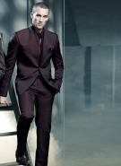 Тёмно-бордовый стильный мужской костюм-двойка