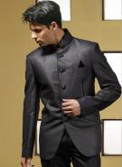 Свинцовый строгий мужской френч (воротник — стойка) + брюки