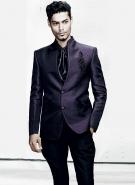 Мужской дорогой костюм-двойка цвета индиго + рубашка