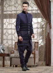 Стильный мужской френч (воротник — стойка) цвета Берлинской лазури + брюки галифе