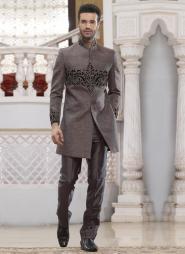 Серый дорогой элитный мужской френч (воротник — стойка) + брюки