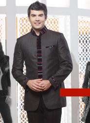 Чёрный дизайнерский мужской френч (воротник — стойка) + брюки