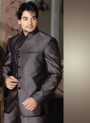 Тёмно-серый фирменный мужской френч (воротник — стойка) + брюки