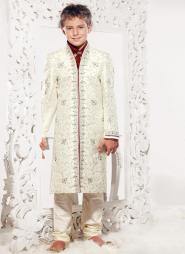 *Белый национальный индийский костюм для мальчиков от 2 до 16 лет с вышивкой