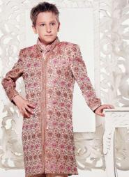 *Розовый национальный индийский костюм для мальчиков от 2 до 16 лет с вышивкой