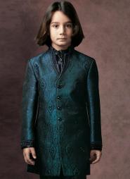 *Сине-зелёный национальный индийский костюм для мальчиков от 2 до 16 лет