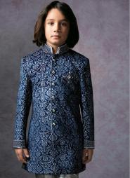 *Тёмное-синий синий национальный индийский костюм для мальчиков от 2 до 16 лет