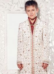 *Белый национальный индийский костюм для мальчиков от 2 до 16 лет с вышивкой