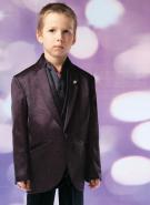 Пурпурный костюм-тройка (с жилетом) + рубашка + шейный платок для мальчиков от 2 до 16 лет