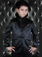 Чёрный костюм-двойка + рубашка + шейный платок для мальчиков от 2 до 16 лет