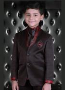 Кофейный костюм-двойка + рубашка + шейный платок для мальчиков от 2 до 16 лет