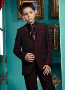 Тёмно-красный костюм-двойка для мальчиков от 2 до 16 лет