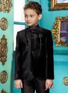Чёрный парадный френч (воротник — стойка) + брюки для мальчиков от 2 до 16 лет