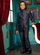 Тёмно-серый модный френч (воротник — стойка) + брюки для мальчиков от 2 до 16 лет