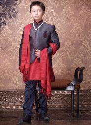 Тёмно-серый восточный костюм для мальчиков от 2 до 16 лет