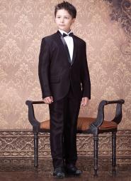 Чёрный классический костюм-двойка + белая рубашка с бабочкой для мальчиков от 2 до 16 лет