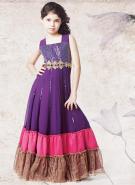 Тёмно-пурпурное праздничное платье / сарафан на широких плиссированных брителях для девочек от 2 до 16 лет