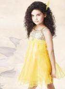 Золотистое коктейльное летнее платье без рукавов для девочек от 2 до 16 лет