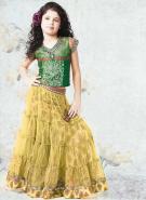 Блузка цвета весенней зелени + длинная юбка цвета кожи буйвола для девочек от 6 до 16 лет