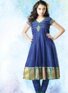 Лазурно-синее платье с короткими рукавами + летние брюки для девочек от 6 до 16 лет