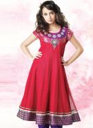 Светло-вишнёвое платье с короткими рукавами + летние тёмно-фиолетовые брюки для девочек от 6 до 16 лет