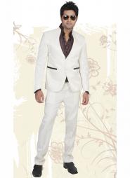 Молочный модный свадебный / вечерний мужской костюм-двойка + рубашка