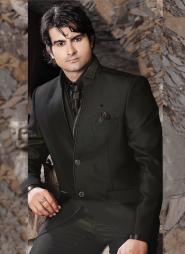 Чёрный дорогой мужской костюм-тройка (с жилетом) + рубашка + галстук