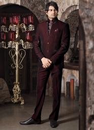 Тёмно-красный красивый мужской костюм-тройка (с жилетом) + рубашка