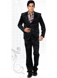 Чёрный модный мужской костюм-двойка + рубашка