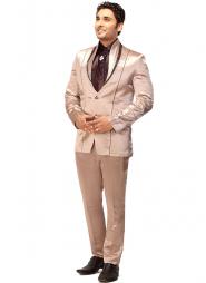 Циннвальдитовый свадебный мужской костюм-двойка из атласа + рубашка + галстук с брошью