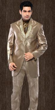 Бледно-коричневый свадебный / вечерний мужской костюм-двойка