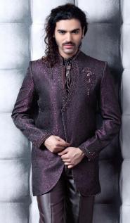 Тёмно-фиолетовый красивый мужской костюм-двойка