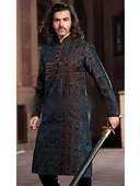 Мужской индийский национальный костюм из парчи, украшенный вышивкой, бисером и пайетками