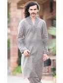 Кварцевый мужской индийский национальный костюм из льна, украшенный вышивкой бисером и пайетками