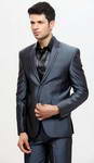 Классический мужской костюм-двойка цвета серого шифера + рубашка